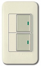 Выключатель двухклавишный с подстветкой Imex 70 Wide Delux Gold WSN 0225G