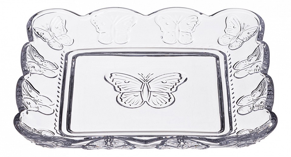 Блюдо декоративное (15х15х3 см) Бабочки 355-263