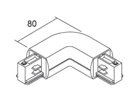 Соединитель угловой внутренний для треков Deko-Light corner connector 90° round with power supply option inside 444680