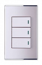 Выключатель двухклавишный с подстветкой Imex Parthenon Silver WRC 2426