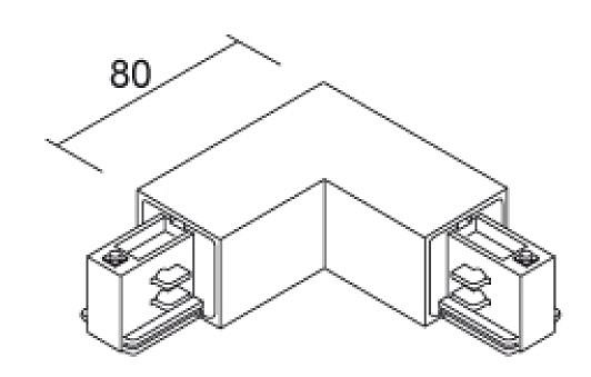 Соединитель угловой внутренний для треков Deko-Light corner connector 90° square with power supply option inside 555681