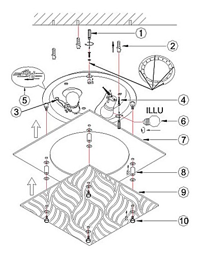Накладной светильник Globo Marie I 48161-2
