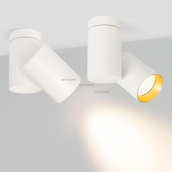 Светильник на штанге Arlight SP-POLO-SURFACE-TURN-R85-15W Warm3000 (WH-GD, 40 deg) 027571