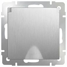 Розетка влагозащищенная с заземлением и шторками, без рамки Werkel Серебряный рифленый WL09-SKGSC-01-IP44