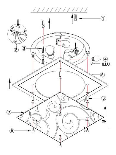 Накладной светильник Globo Dia 48062-3