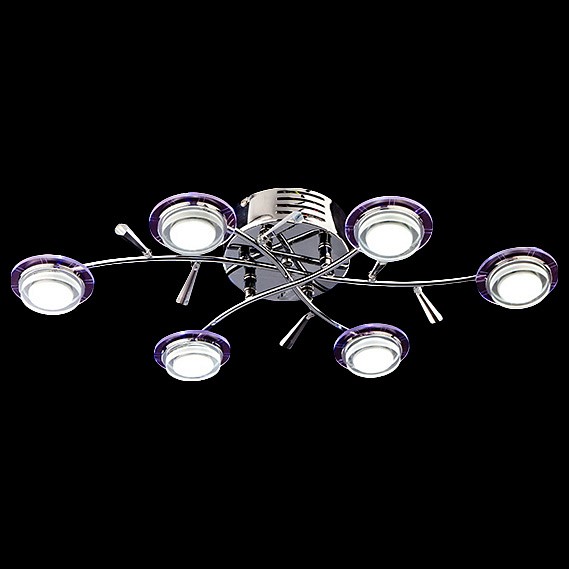 Потолочная люстра Eurosvet 90000 90000/6 хром/синий+красный+фиолетовый