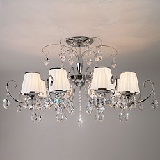 Люстра на штанге Eurosvet Rosalva 10021/8 хром/прозрачный хрусталь Strotskis