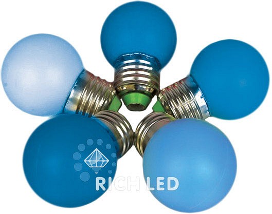 Лампа светодиодная RL-BL E27 220В 1Вт синий RL-BL-E27-G45-B