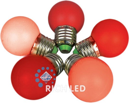Лампа светодиодная RL-BL E27 220В 1Вт красный RL-BL-E27-G45-R
