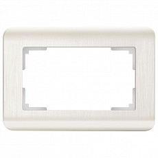 Рамка для двойной розетки Werkel Перламутровый рифленый WL12-Frame-01-DBL