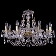 Подвесная люстра Bohemia Ivele Crystal 1406 1406/8/240/G/Leafs
