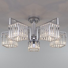 Люстра на штанге Eurosvet April 10117/5 хром/прозрачный хрусталь Strotskis