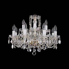 Подвесная люстра Bohemia Ivele Crystal 1402 1402/8_4/195/G/Leafs