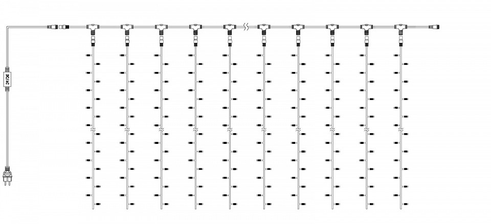 Схема гирлянды занавес на светодиодах 220в
