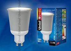 Лампа компактная люминесцентная Uniel  GU10 9Вт 2700K 02951