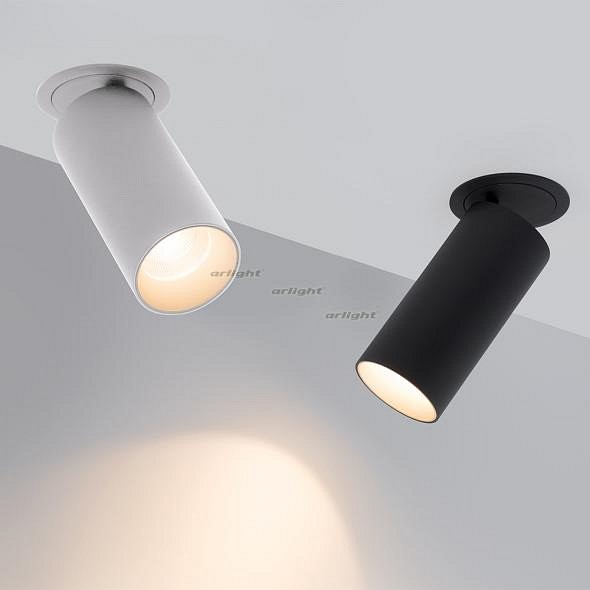Спот Arlight SP-POLO-BUILT-R95-25W Warm3000 (BK-GD, 40 deg) 027344