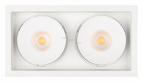 Встраиваемый светильник Arlight CL-SIMPLE-S148x80-2x9W Warm3000 (WH, 45 deg) 026876