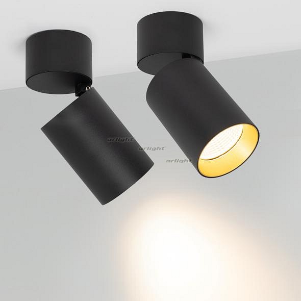 Светильник на штанге Arlight SP-POLO-SURFACE-FLAP-R85-15W Warm3000 (BK-GD, 40 deg) 027550