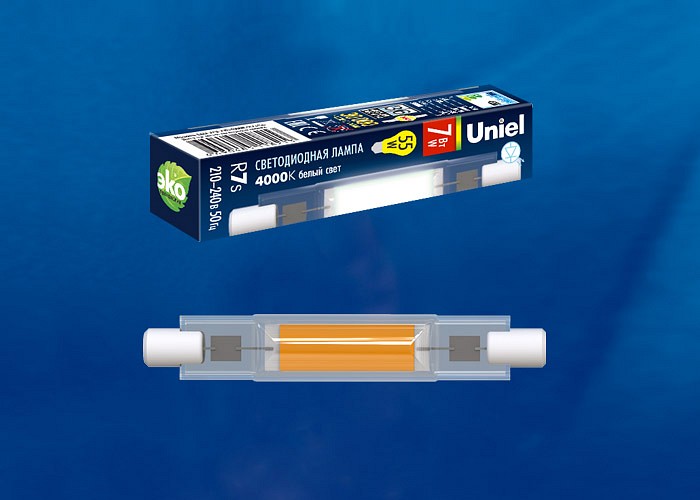 Лампа светодиодная Uniel LED-J78 LED-J78-7W/4000K/R7s/CL GLZ07TR картон