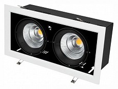 Встраиваемый светильник Arlight CL-KARDAN-S375x190-2x25W Warm3000 (WH-BK, 30 deg) 028863