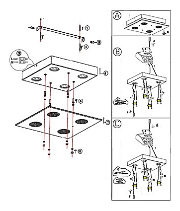Накладной светильник Globo Berto 49200-4