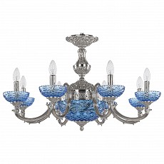 Подвесная люстра Bohemia Ivele Crystal 7209 72209P/8/210 Ni P Aquamarine/M-1F