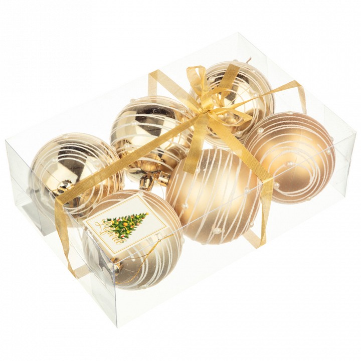 Набор из 6 елочных шаров Red&Gold 858-139