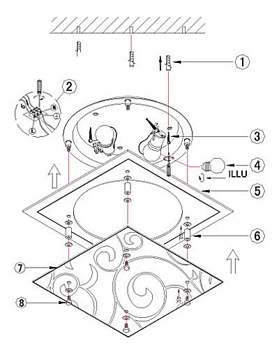 Накладной светильник Globo Dia 48062-2