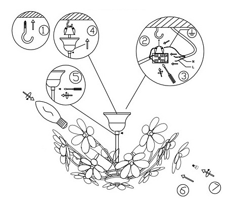 Люстра на штанге Globo Purple 5142