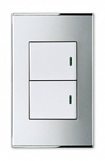 Выключатель двухклавишный с подстветкой Imex Parthenon Silver WRC 2425