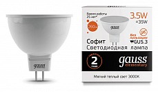 Лампа светодиодная Gauss Led Elementary MR16 GU5.3 3.5Вт 3000K 13514