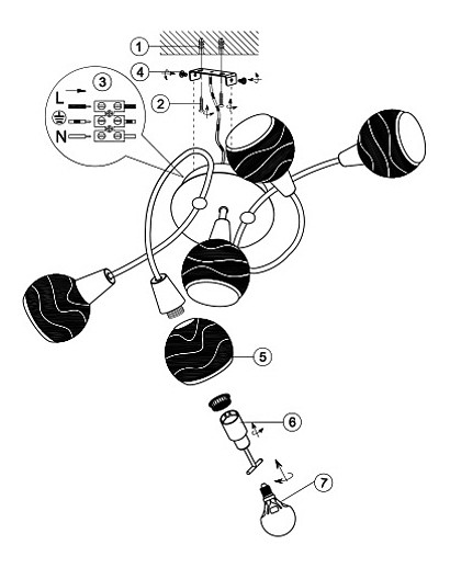 Люстра на штанге Globo Elliott 54341-5