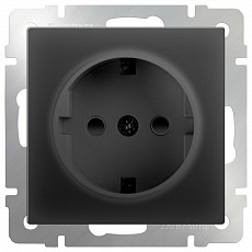 Розетка с заземлением без рамки Werkel черный матовый WL08-10-01