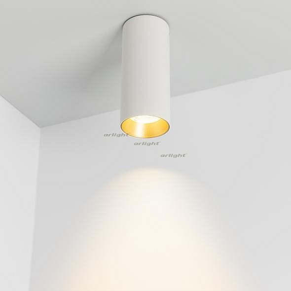 Накладной светильник Arlight SP-POLO-SURFACE-R65-8W Day4000 (WH-GD, 40 deg) 027505