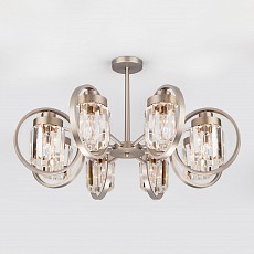 Люстра на штанге Eurosvet Loraine 10095/8 сатин-никель/прозрачный хрусталь Strotskis