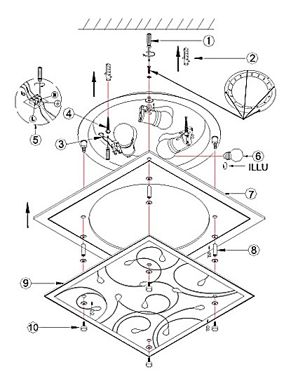 Накладной светильник Globo Jasmina 40408-3