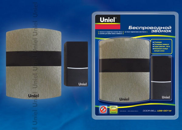 Звонок беспроводной Uniel 1 звонок + 1 кнопка 3606