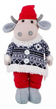 Мягкая игрушка (12х6х33 см) Телочка Хенна в модном свитере 476-101