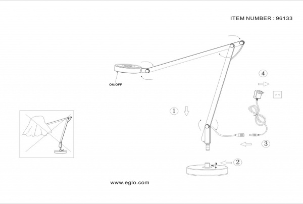 Настольная лампа офисная Eglo Picaro 1 96133