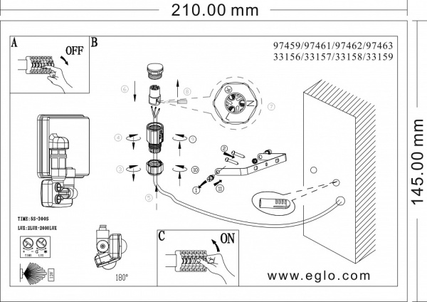 Светильник на штанге Eglo Faedo 3 33157