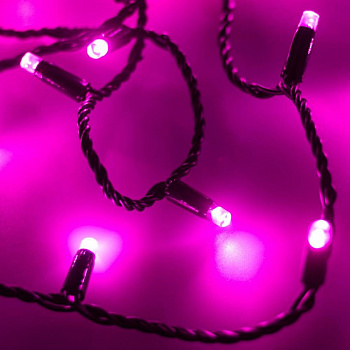 Гирлянда нить [10 м] String ARD-STRING-CLASSIC-10000-BLACK-100LED-FLASH PINK (230V, 7W)