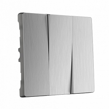 Клавиша для выключателя трехклавишного Werkel  WL09-SW-3G-CP (cеребряный рифленый)