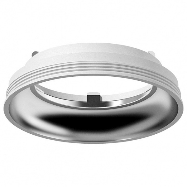 Рамка на 1 светильник Ambrella N702 N7022 SWH/PSL белый песок/серебро полированное D70*H20mm Out1mm MR16