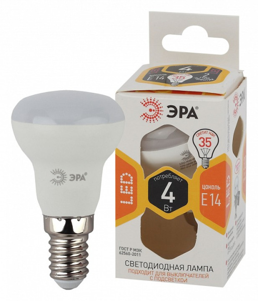 Лампа светодиодная Эра STD E14 4Вт 2700K Б0017225