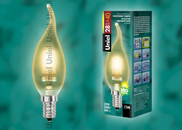 Лампа галогеновая Uniel  E14 28Вт K 04120