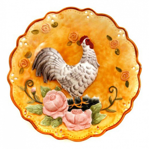 Блюдо декоративное (20 см) Петух 59-386