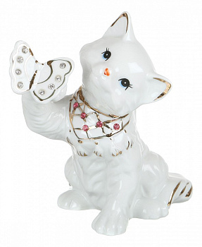 Статуэтка (15x9x14 см) Кошка с бабочкой 149-292