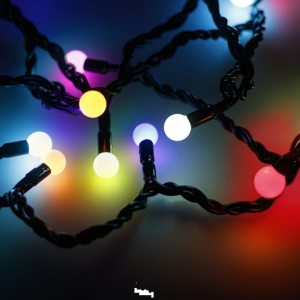 Гирлянда нить [20 м] Ball ARD-BALL-CLASSIC-D13-20000-BLACK-200LED RGB (230V, 14W)