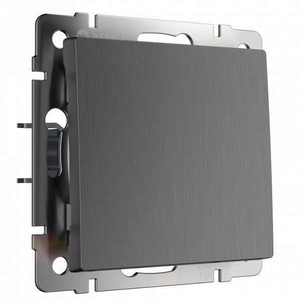 Выключатель одноклавишный без рамки Werkel  WL04-SW-1G (графит рифленый)