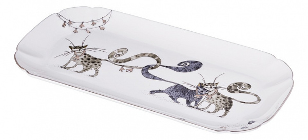 Блюдо декоративное (28х14.5 см) Котики 264-869